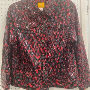 Ruby Rd. Black and Red Jean Jacket